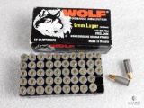 50 Rounds Wolf 9mm Luger Ammo 115 Grain FMJ