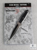 New Boker Tactical 440c Stainless Titanium Coated Dagger with Neck Kydex Sheath