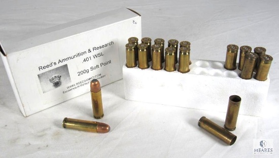 12 Rounds Reed's Ammunition .401 WSL Winchester Self-Loading 200 Grain Soft Point Ammo + Brass