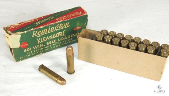 18 Rounds Remington .401 WSL Winchester Self-Loading Ammo 200 Grain in Vintage Box
