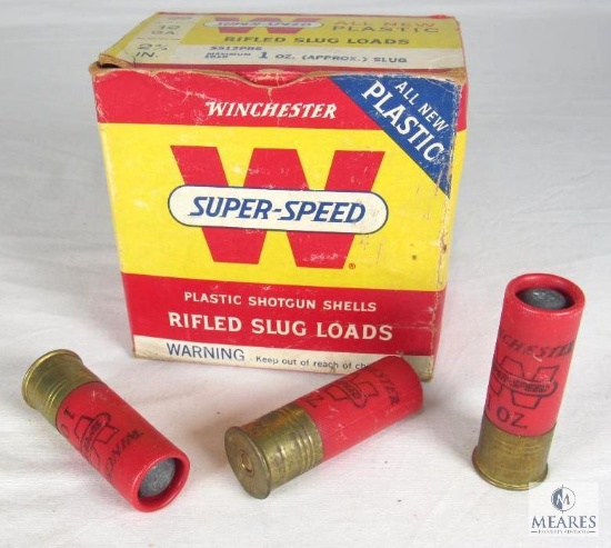 11 Rounds Winchester Rifled Slug Loads 12 Gauge 2-3/4" 1 oz Slug in Vintage Box