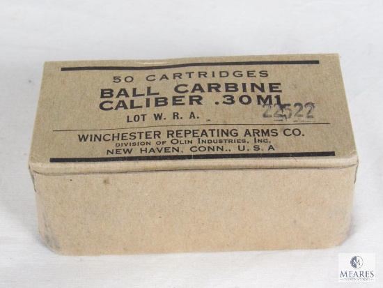 50 Rounds Winchester Ball Carbine .30 M1 Ammo