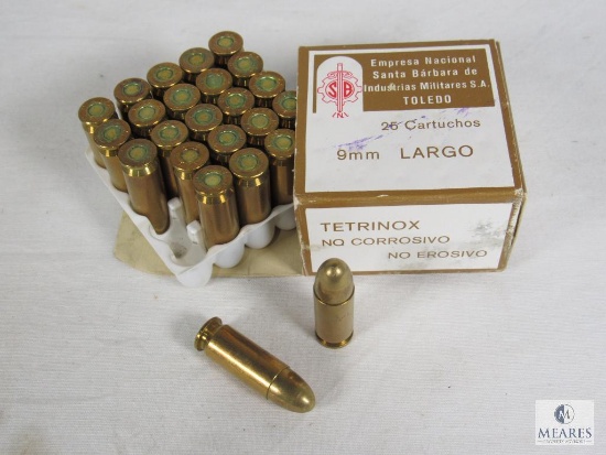 25 Rounds Spanish 9mm Largo Ammo Non Corrosive