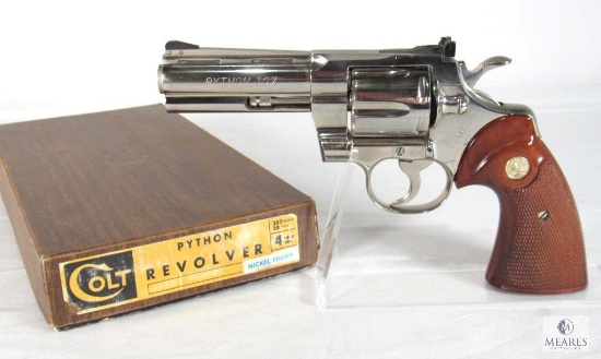 1972 Colt Python .357 Magnum 4" Nickel Revolver with Box