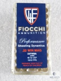 50 rounds Fiocchi. 22 Mag Magnum Ammo 40 grain 1910 FPS