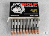 20 rounds Wolf .308 Ammo 150 grain FMJ