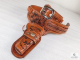 Tooled John Bianchi Leather Holster Rig. 4 4/3'' Colt Single Action Army .44/.45 caliber