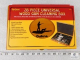 New Outers 28 Piece Universal Brass Gun Cleaning Kit in the Wooden Box