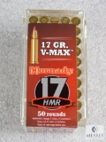 50 Rounds Hornady 17HMR Ammunition 17 Grain V-MAX