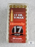 50 Rounds Hornady 17HMR Ammunition 17 Grain V-MAX