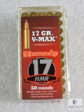 50 Rounds Hornady 17HMR Ammunition 17 Grain V-MAX