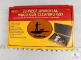 New Outers 28 Piece Universal Brass Gun Cleaning Kit in the Wooden Box