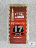 50 Rounds Hornady 17HMR Ammunition 17 Grain V-MAX