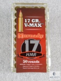 50 Rounds Hornady V-Max 17 HMR Ammunition 17 Grain