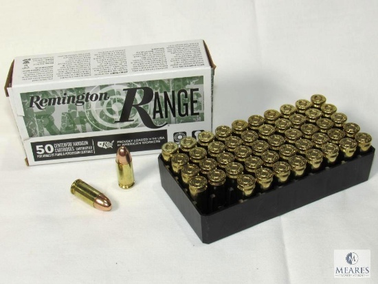 50 Rounds Remington Range 9mm Luger 115 Grain FMJ Ammo