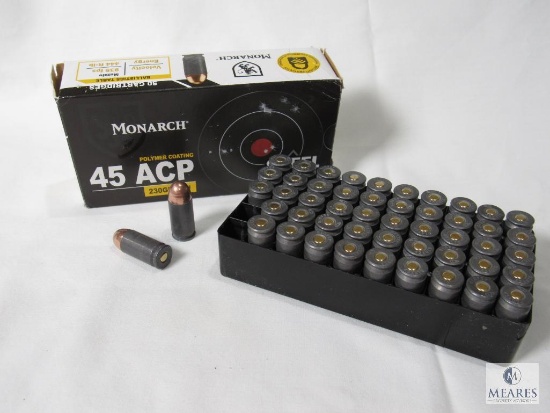 50 Rounds Monarch .45 ACP Steel Case 230 Grain FMJ Ammo Polymer Coating