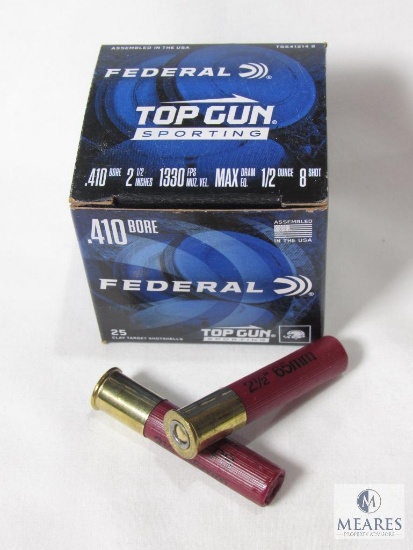 25 Rounds Federal Top Gun .410 Gauge 2-1/2" 1/2 oz 8 Shot Shells