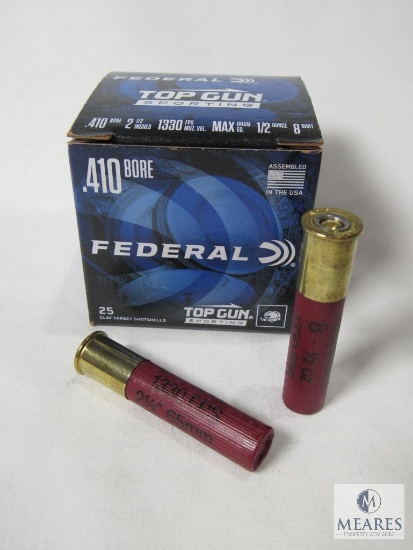25 Rounds Federal Top Gun .410 Gauge 2-1/2" 1/2 oz 8 Shot Shells