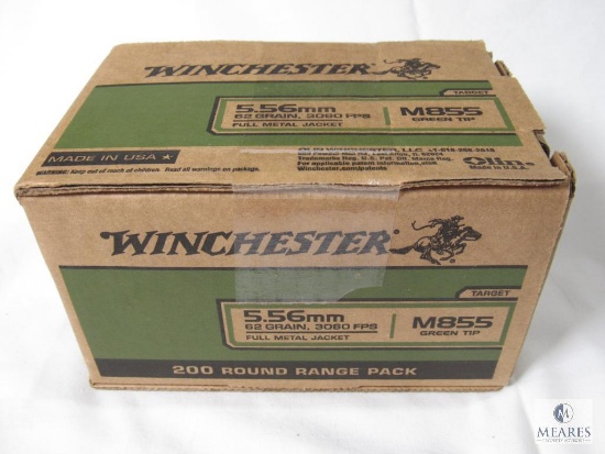 200 Rounds Winchester 5.56mm M85 Green Tip Ammo 62 Grain FMJ Ammo 3060 FPS