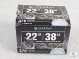 275 Rounds Federal .22 LR 38 Grain Copper Plated Hollow Point Ammo 1260 FPS