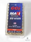 50 Rounds CCI Maxi-Mag .22 WMR 40 Grain Total Metal Jacket Ammo