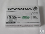 20 Rounds Winchester 5.56mm 62 Green M855 Green Tip FMJ Ammo
