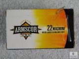 50 Rounds Armscor .22 WIN Mag 40 Grain Jacketed Hollow Point Ammo