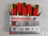 5 Rounds Winchester 12 Gauge 00 Buck 9 Pellets 2-3/4