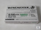 20 Rounds Winchester 5.56mm M855 Green Tip 62 Grain Ammo 3060 FPS