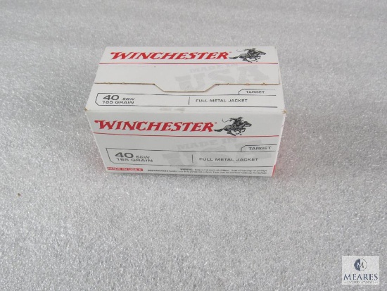 100 Rounds Winchester .40 S&W 165 Grain FMJ Ammo