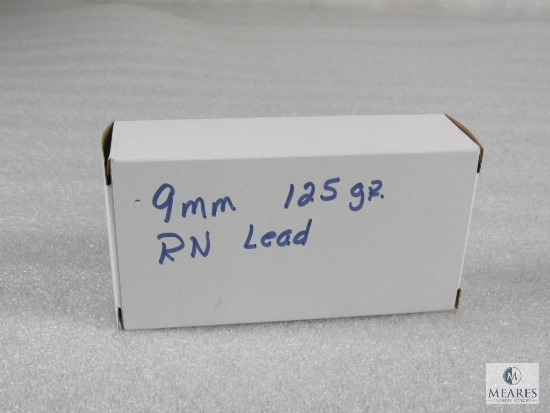 50 Rounds 9mm 125 Grain Round Nose Lead Ammo