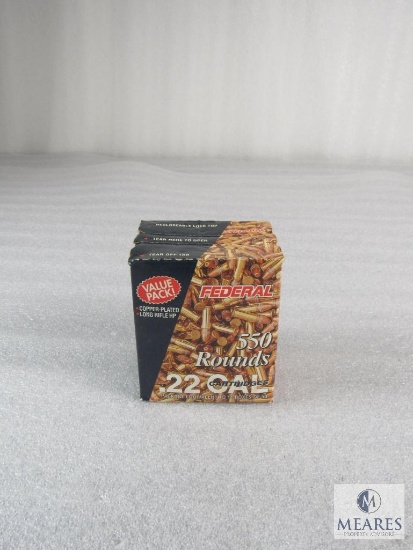550 Rounds Federal .22LR 36 Grain Copper-Plated Hollow Point