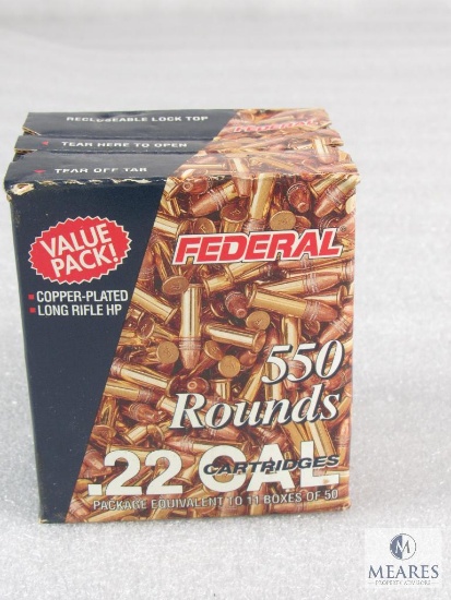 550 Rounds Federal .22LR 36 Grain Copper-Plated Hollow Point