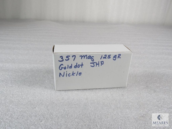 50 Rounds .357 Mag 125 Grain Gold Dot JHP Nickel - possible Reloads