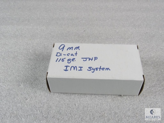 50 Rounds 9mm Luger Di-Cut 115 Grain JHP IMI Systems Ammo - possible Reloads