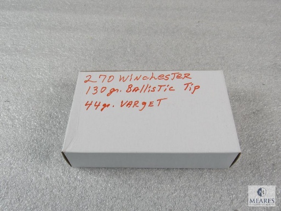 20 Rounds .270 WIN 130 Grain Ballistic Tip 44 Gr Varget Ammo - possible Reloads