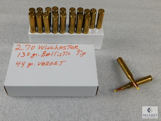 20 Rounds .270 WIN 130 Grain Ballistic Tip 44 Gr Varget Ammo - Possible reloads