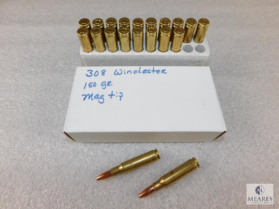 20 Rounds .308 WIN 150 Grain Mag Tip Ammo - possible Reloads