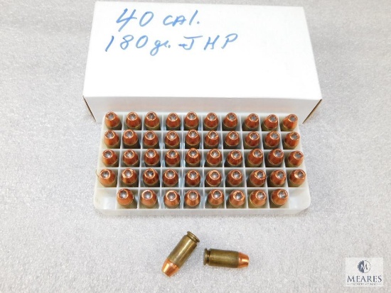 50 Rounds .40 S&W 180 Grain JHP Ammo - possible Reloads