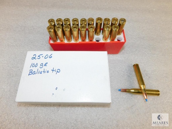 20 Rounds .25-06 100 Grain Ballistic Tip Ammo - possible Reloads