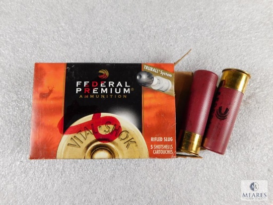 5 Rounds Federal 12 Gauge 3" 1 oz Maximum Truball Rifled Slug HP 1700 FPS Shotshells