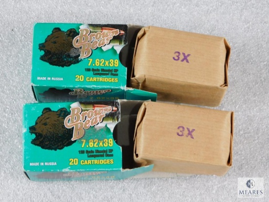 40 Rounds Brown Bear 7.62x39 123 Grain Bimetal HP Ammo