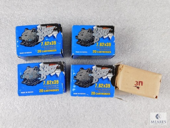 80 Rounds Silver Bear 7.62x39 125 Grain Soft Point Ammo
