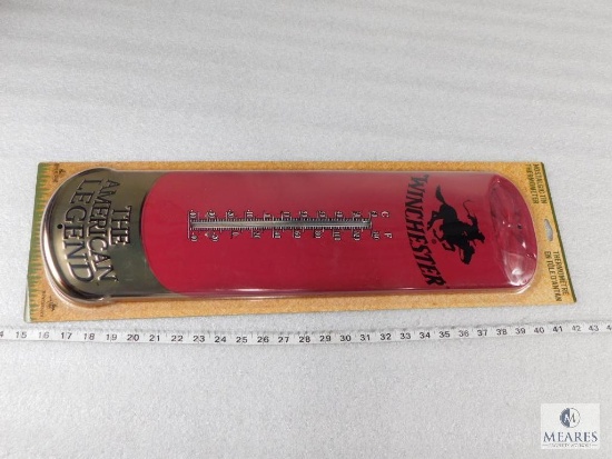 New Large Winchester Nostalgic Tin Indoor/Outdoor Thermometer Shotgun Shell