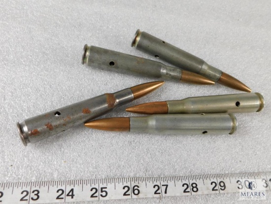Lot of 5 .50 Caliber "Dummy" Rounds (FOR DISPLAY - NOT LIVE ROUNDS)