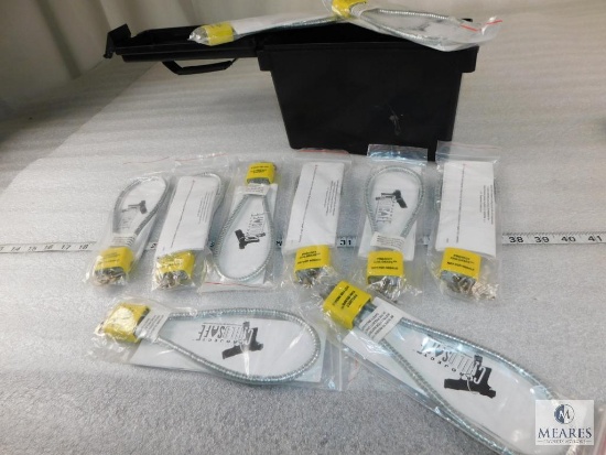 Plastic Ammo Box filled with New Cable Gun Locks