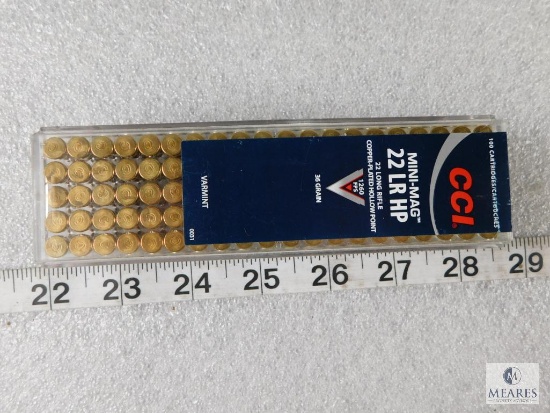 100 Rounds CCI Mini-Mag .22LR HP 36 Grain 1260 FPS Copper Plated HP Ammo