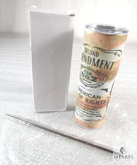 2nd Amendment Graphics New 20oz. Insulated Metal Tumbler with Lid, Straw & Cleaning Brush