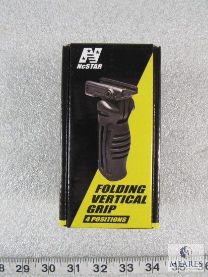 New NcStar Folding Vertical Grip - 4 Positions Black Polymer
