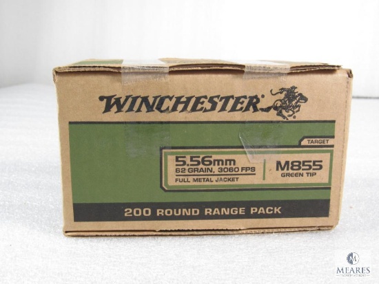 200 Rounds Winchester 5.56 M855 Green Tip Ammunition 62 Grain